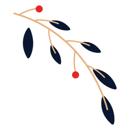 Folhas com elemento de frutas Desenho PNG