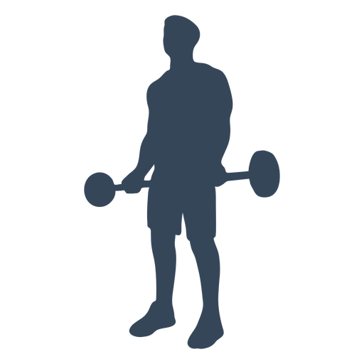 Lifting barbell silhouette PNG Design
