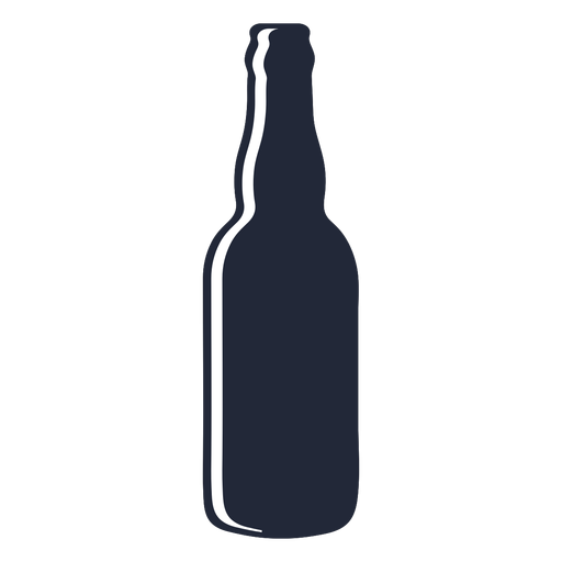 Silueta de botella de cerveza de cuello largo Diseño PNG
