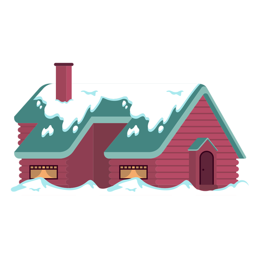 Casa nevada longa Desenho PNG