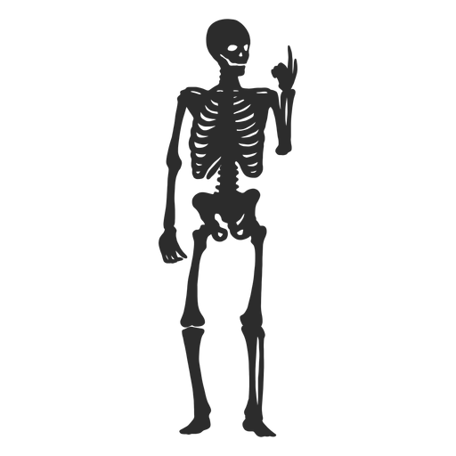 Looking at fingers skeleton silhouette PNG Design