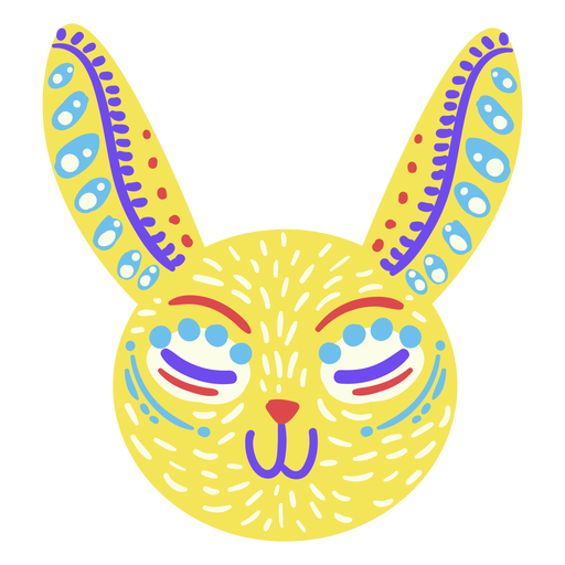 Mexican bunny folk sculpture PNG Design