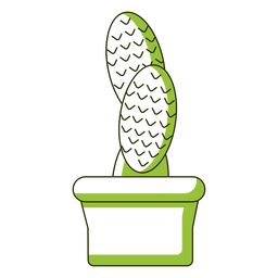 Ilustração de cacto com folhas oblongas Desenho PNG