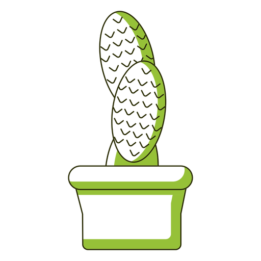 Ilustraci?n de cactus de hojas oblongas Diseño PNG