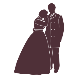 Old era couple silhouette PNG Design