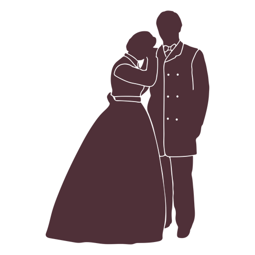 Old era couple silhouette PNG Design