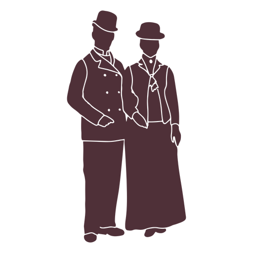 Old era duo silhouette PNG Design