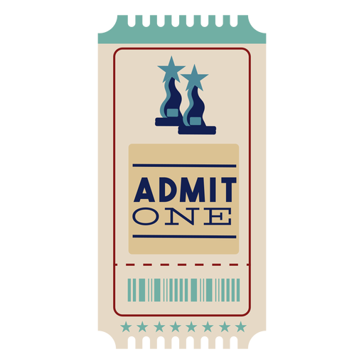 One cinema ticket PNG Design