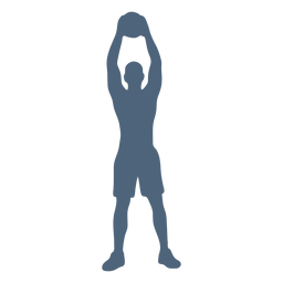 Person raised ball silhouette PNG Design