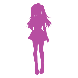 Pigtails anime silhouette