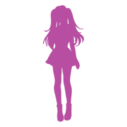 Silhueta de rabo de cavalo anime Desenho PNG