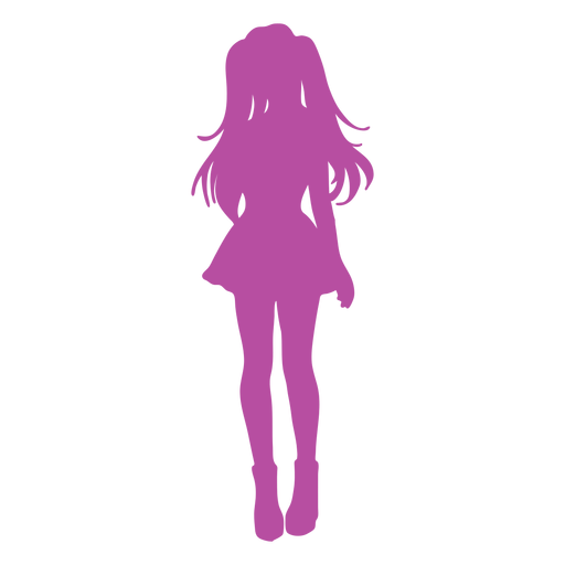 Pigtails Anime Silhouette PNG-Design