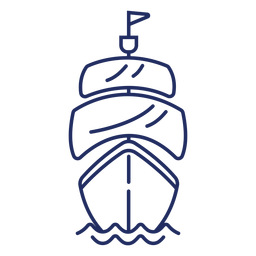 Pirate ship stroke PNG Design