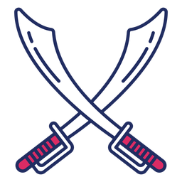 Piratenschwerter flach PNG-Design
