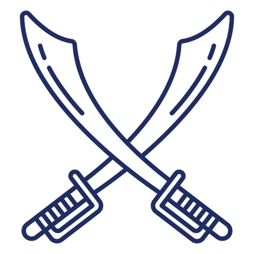 Pirate swords stroke PNG Design
