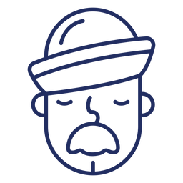 Pirata con trazo de sombrero Diseño PNG