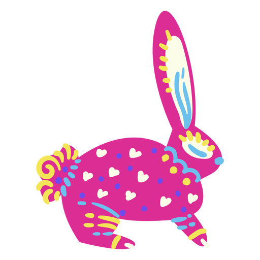Rabbit mexican flat PNG Design
