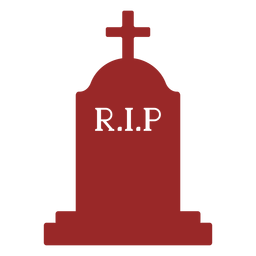 Rest in peace cross silhouette gravestone PNG Design Transparent PNG