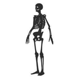 Silueta de esqueleto sorprendido Diseño PNG