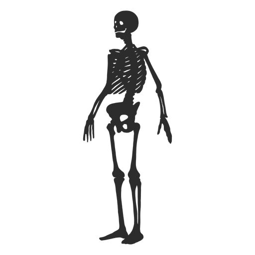 Shocked skeleton silhouette PNG Design