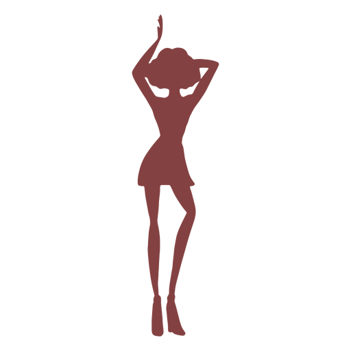 Short hair skinny dancer silhouette PNG Design