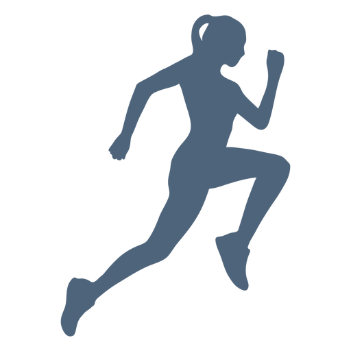 Side view running girl silhouette PNG Design