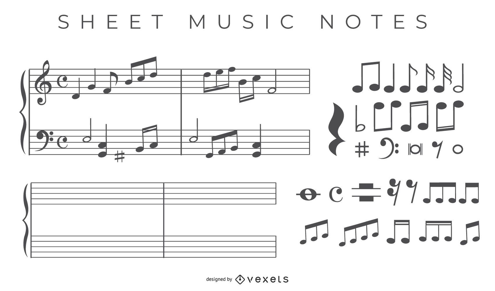 Sheet Music Note Vectors- Free