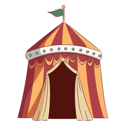 Carpa de circo simple coloreada Diseño PNG
