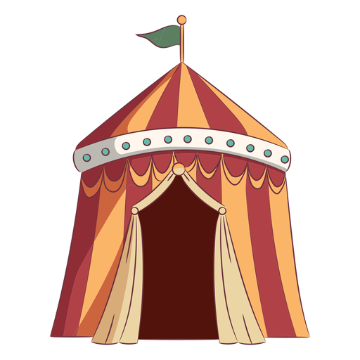 Carpa de circo simple coloreada Diseño PNG
