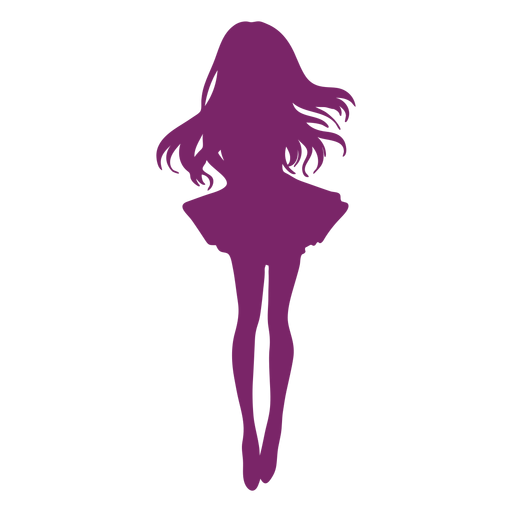 Rock Anime Mädchen Silhouette PNG-Design