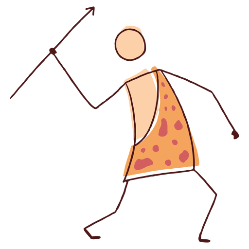 Stick caveman drawn PNG Design