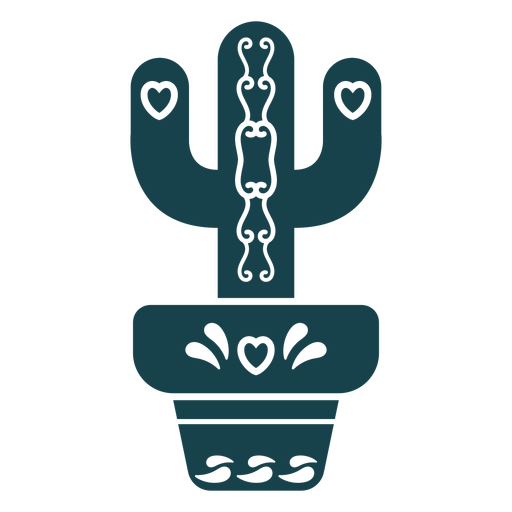 Strich niedlichen Kaktus PNG-Design