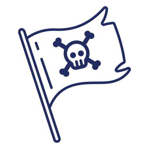 Bandera pirata de trazo Diseño PNG