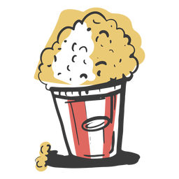 Elemento de palomitas de maíz de trazo Diseño PNG