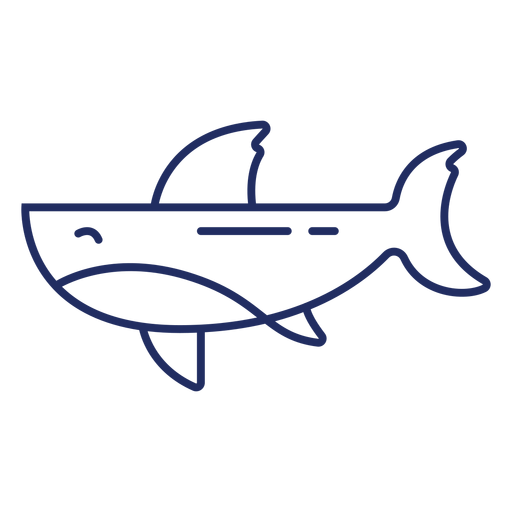 Stroke whale colored PNG Design