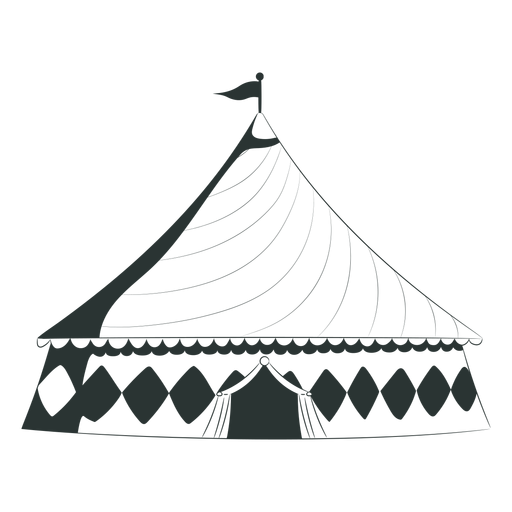 Carpa de circo con techo triangular