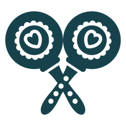 Two cute maracas stroke PNG Design