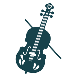 Lindo trazo de violín Diseño PNG
