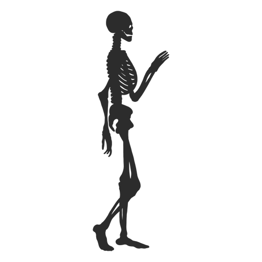 Wave skeleton silhouette PNG Design