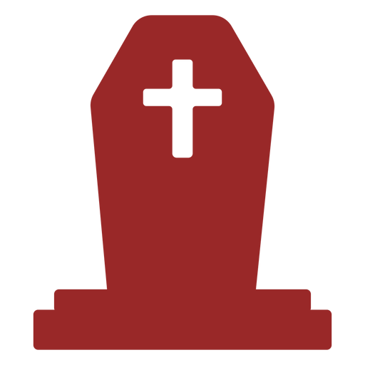 With cross gravestone silhouette PNG Design