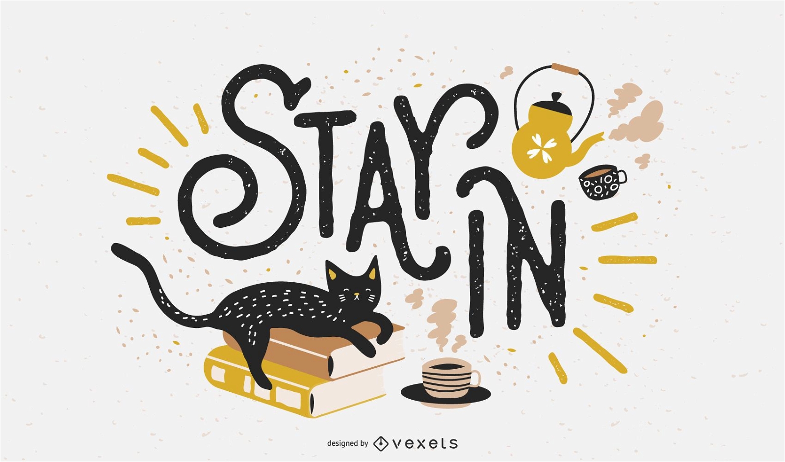 Stay in covid lettering design