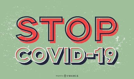 Pare o design de letras covid-19
