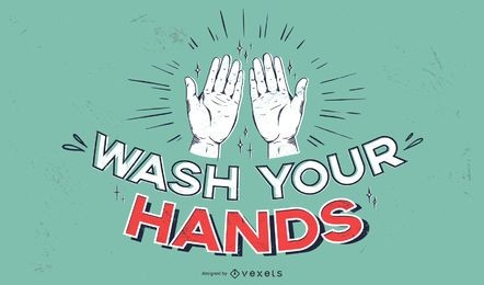 Wash your hands covid lettering