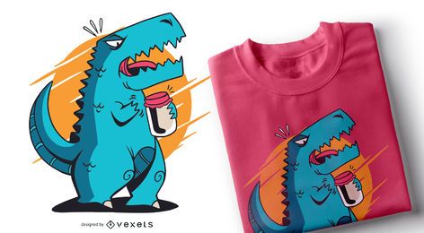 T-rex Abrindo Jar T-shirt Design