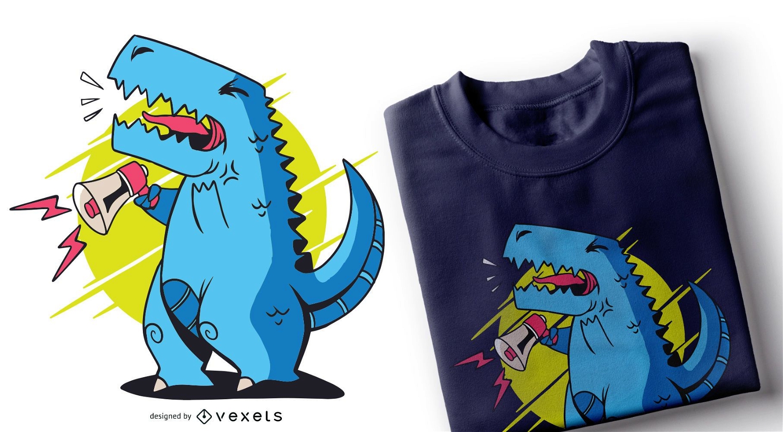 Design de camisetas T-rex Megafone