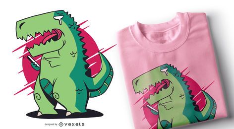 Diseño de camiseta de teléfono inteligente T-rex Diseño de camiseta de teléfono inteligente T-rex