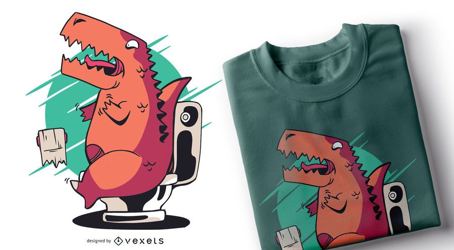 T-rex Toilet Paper T-shirt Design T-rex Toilet Paper T-shirt Design