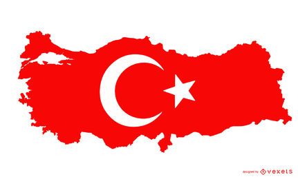 Turkey Silhouette Flag Design Turkey Silhouette Flag Design