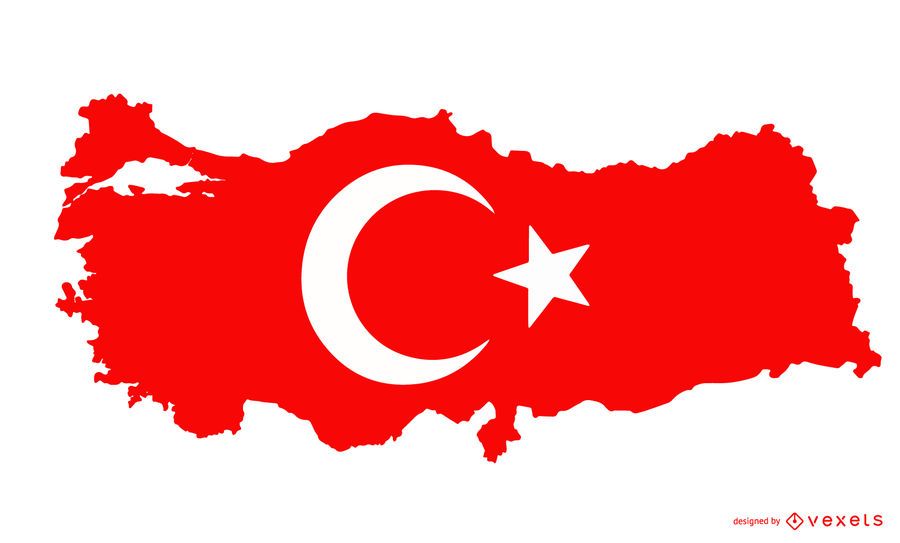Diseño de la bandera de la silueta de Turquía Diseño de la bandera de la silueta de Turquía