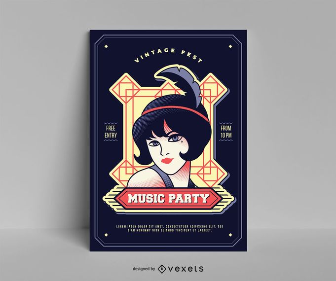 Vintage music poster template Vintage music poster template